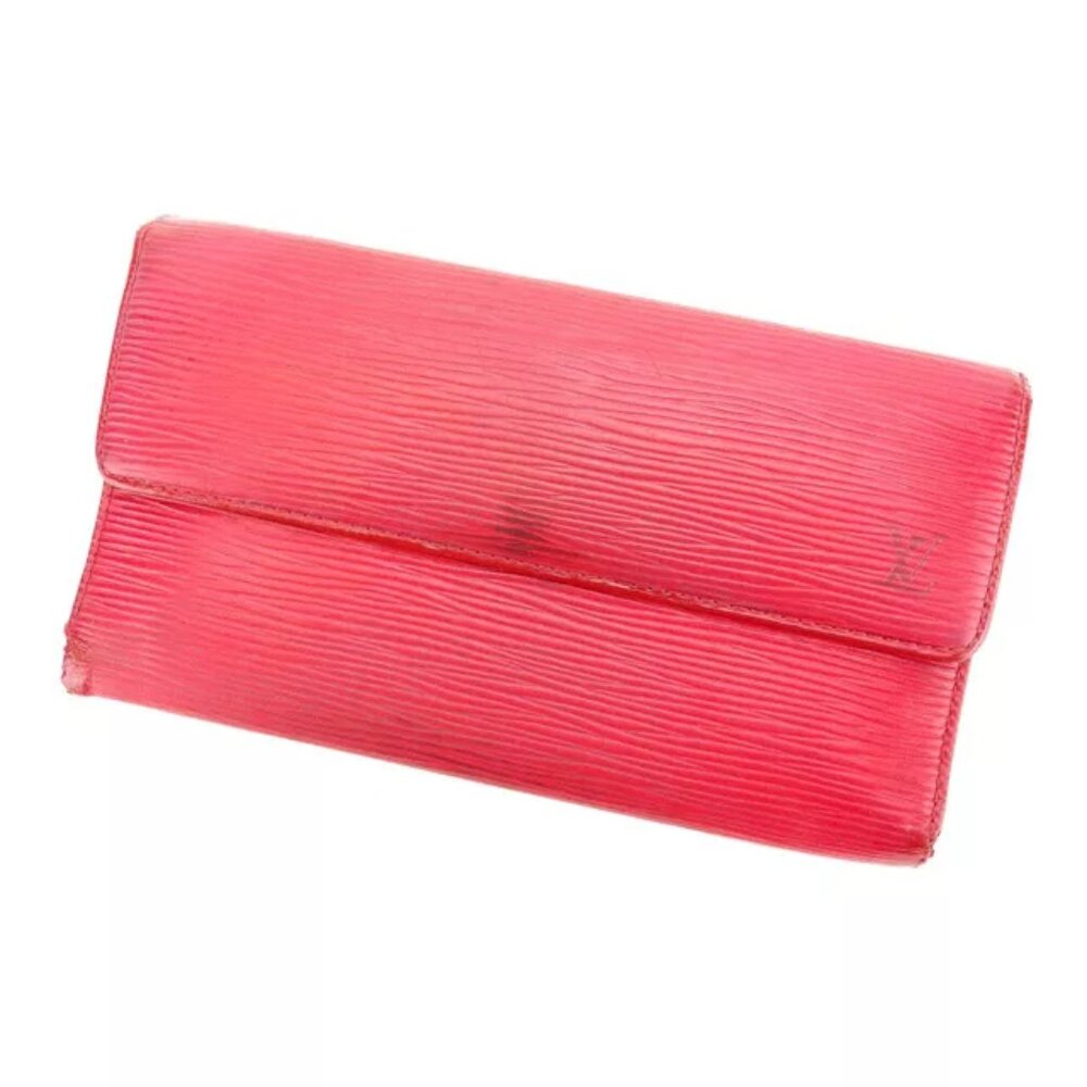 Louis Vuitton Purse Long Wallet Epi Red Woman Authentic Used